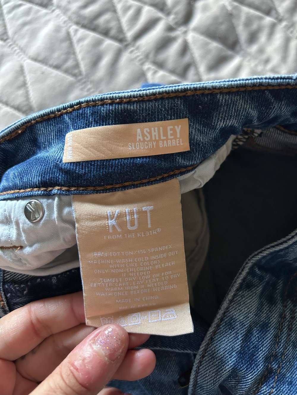 Kut from the Kloth Women's Relaxed Blue Denim Jeans - Picture 4 of 7